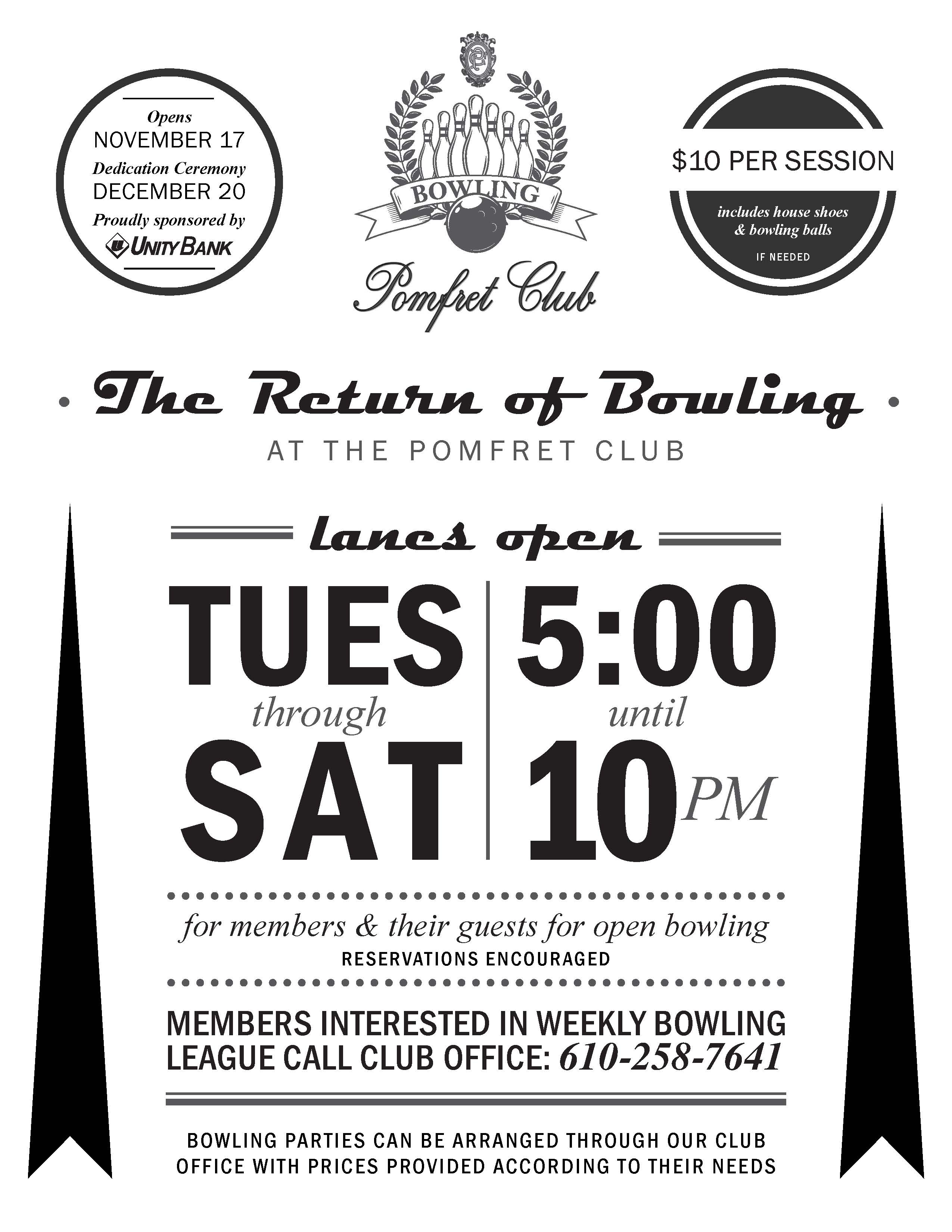 Pomfret Club Bowling Rules